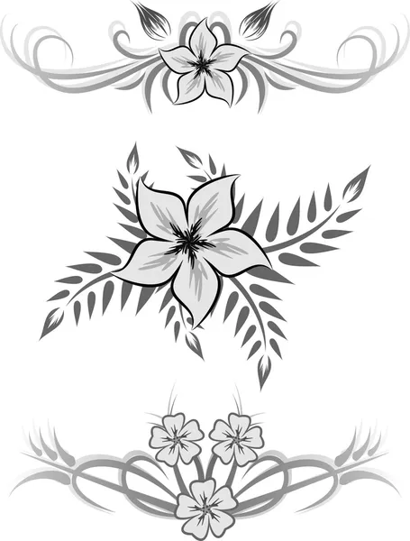 Fleurs décoratives — Image vectorielle