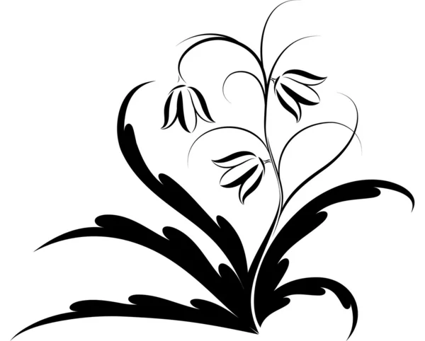 Esquina floral. Ilustración vectorial . — Vector de stock