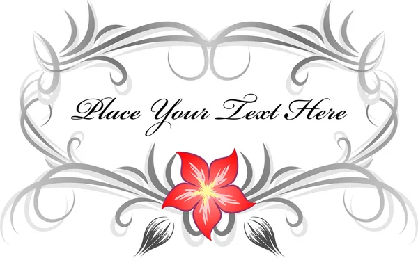Cadre décoratif pour texte avec fleur — Image vectorielle
