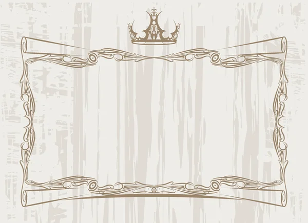 Вінтажна рамка з короною — стоковий вектор