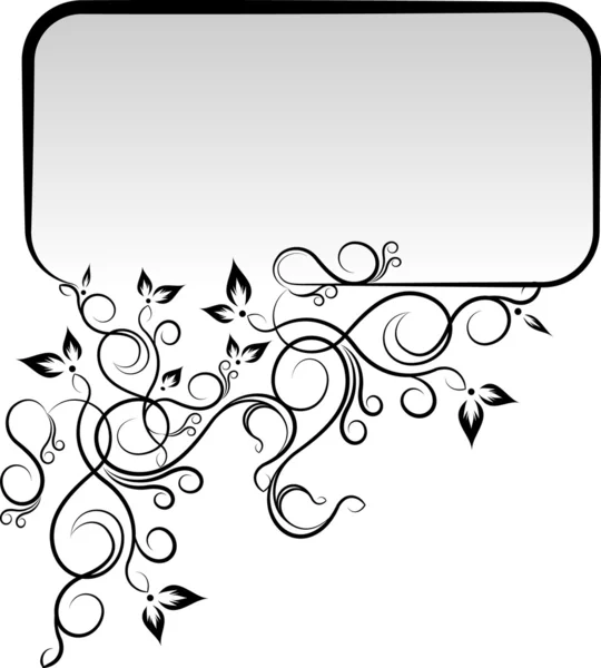 Marco decorativo para texto con flor — Vector de stock