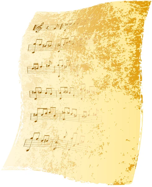 Old music-paper background — Stok Vektör