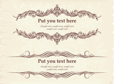 Pair of vintage frames.for text clipart