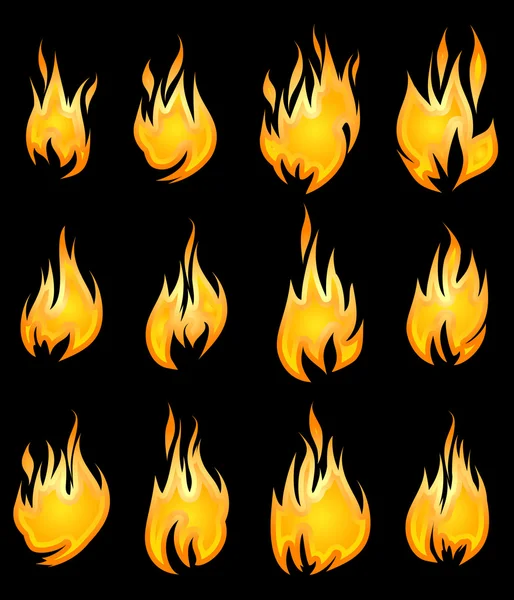 Collection of vector fires. — Stock Vector