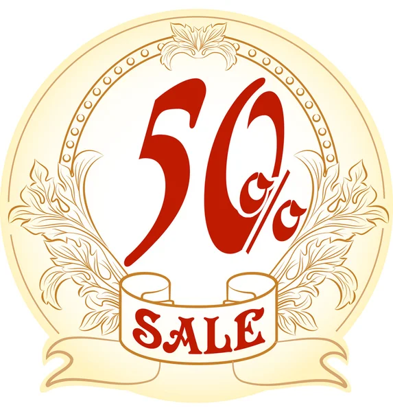 Elegante achtergrond met tekst "Sale 50%" — Stockvector