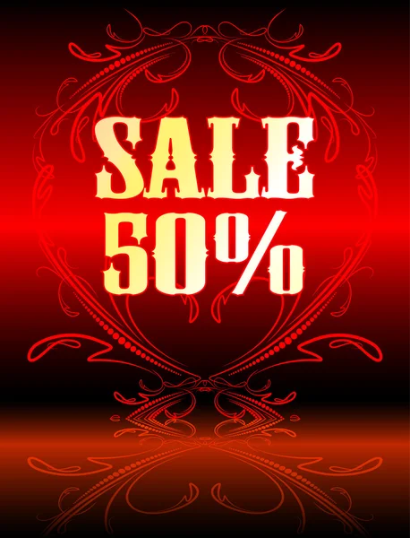 Κομψό φόντο με κείμενο "Πώληση 50%" — Διανυσματικό Αρχείο