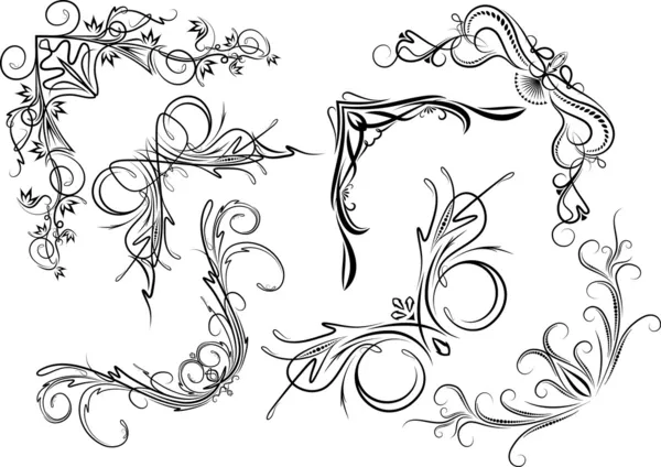 Éléments décoratifs pour la conception ou le tatouage — Image vectorielle