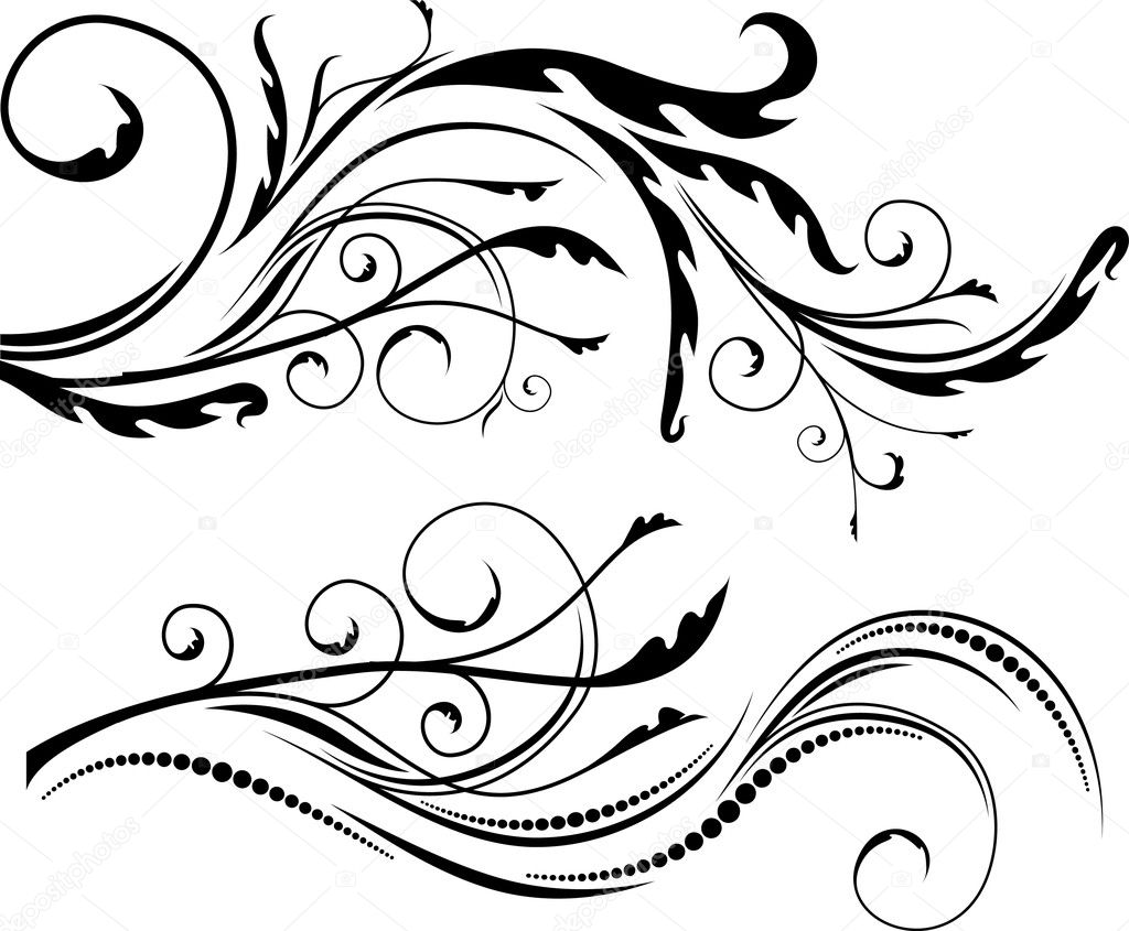 Decorative elements for design or tattoo