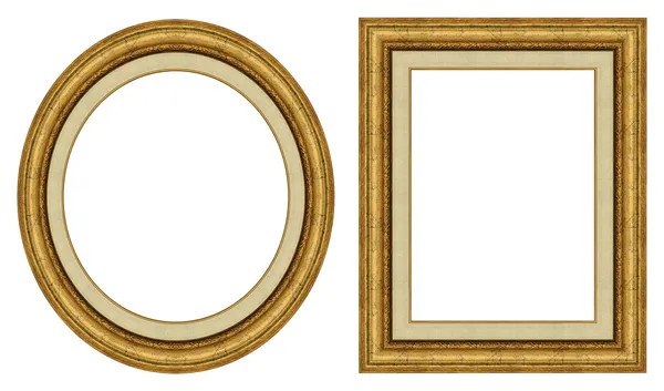 Овальная золотая рамка — стоковое фото