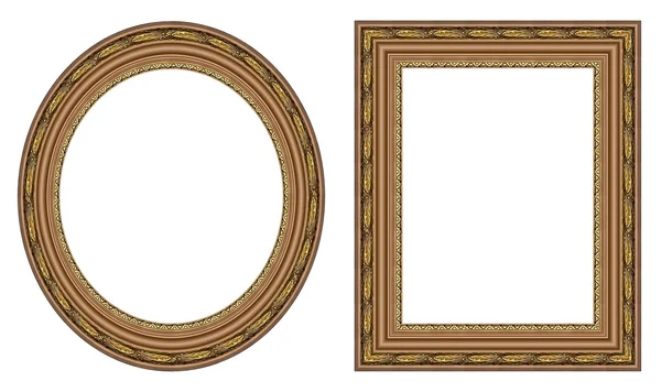 Овальная золотая рамка — стоковое фото
