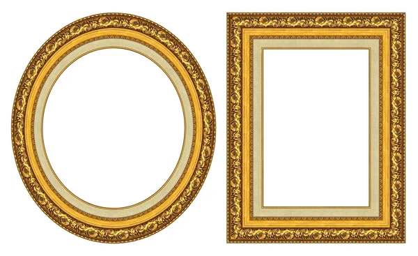 Moldura de imagem de ouro oval — Fotografia de Stock