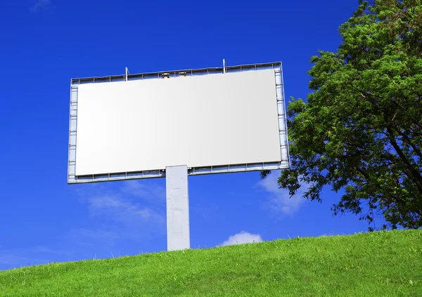Empty billboard against a beautiful land Stock Image
