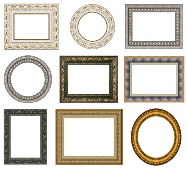 Oval gold picture frame clipart