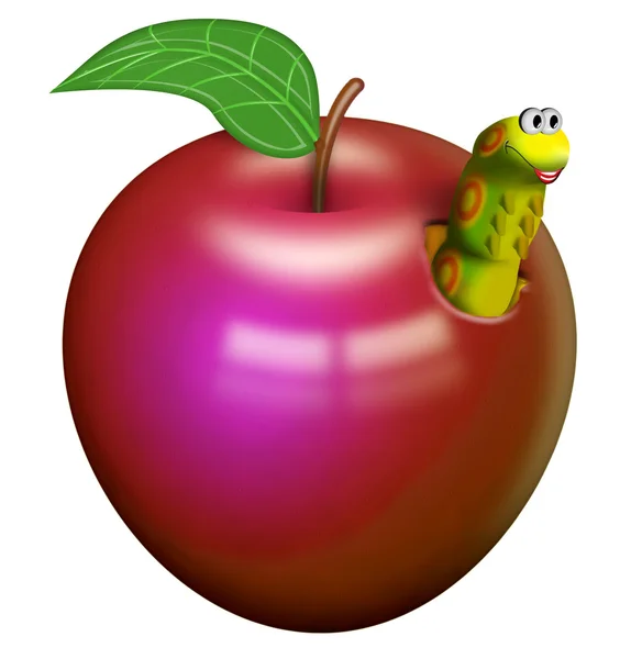 stock image Worm in an apple