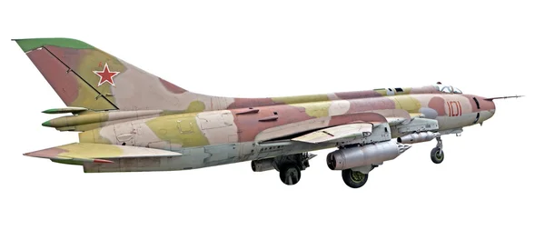 Самолет Су-25, изолированный на белой спине — стоковое фото