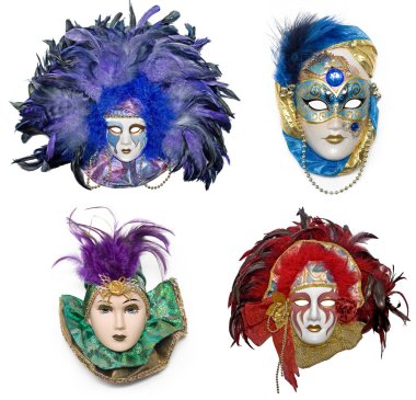 Venetian mask with jewelry clipart