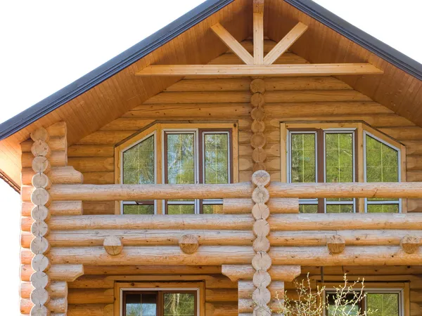 Structure de maison en bois rond — Photo