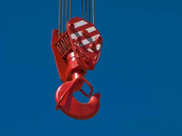 Tower crane and steel hook — Stock Photo, Image