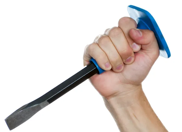 Chisel in hand — Stock Photo, Image