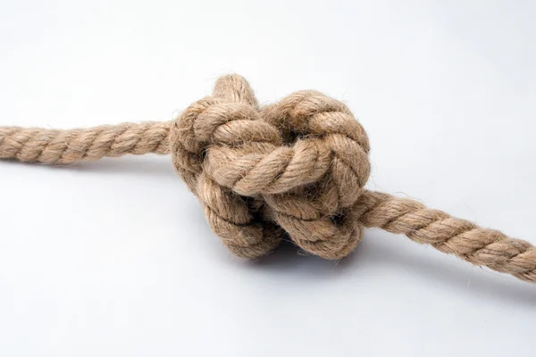 Tied up rope knot isolated on a white — Stock Photo, Image