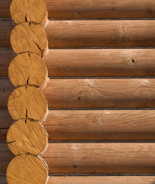 Struktur rumah log dari bangunan kayu — Stok Foto