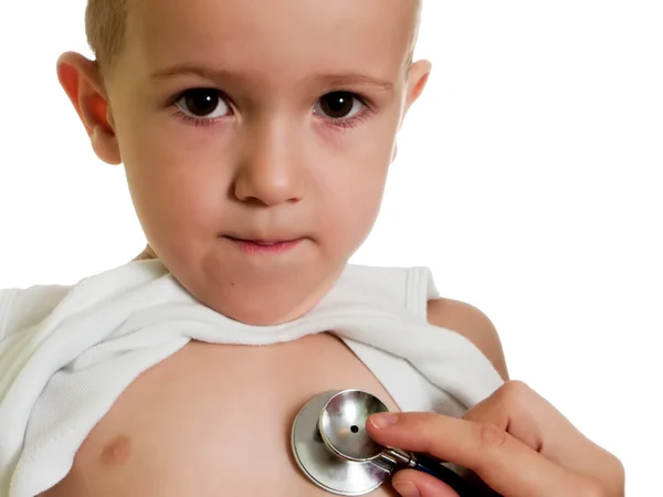 Stethoscope on child — Stock Photo, Image