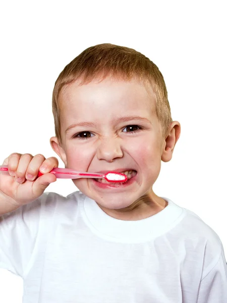 Чистка зубів — стокове фото