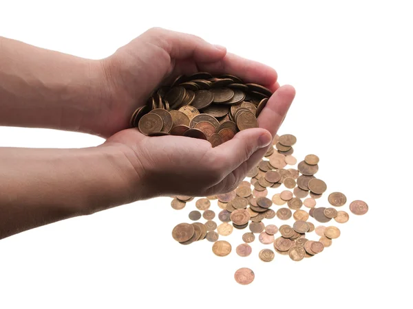 stock image Coins in hands