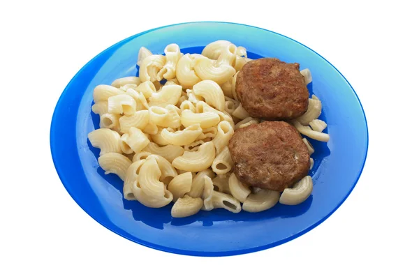 Cutlet macaroni food — Stock Photo, Image