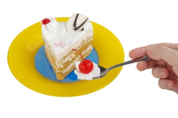 Pasta yemek — Stok fotoğraf