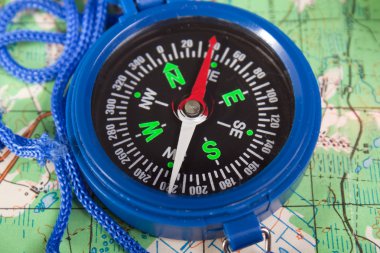 Compass and map clipart