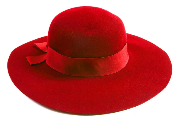 Πολυτελή γυναίκες κόκκινο καπέλο — Φωτογραφία Αρχείου