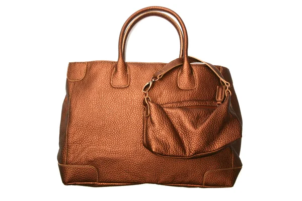 Luxury Glossy Brown Handbag — Stock Photo, Image