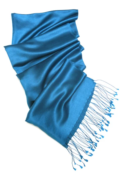 Blue scarf isolated on white — Stock Photo, Image