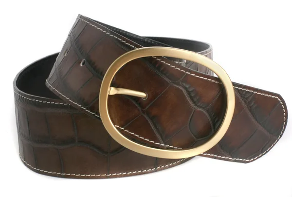 Cintura marrone isolata su bianco — Foto Stock