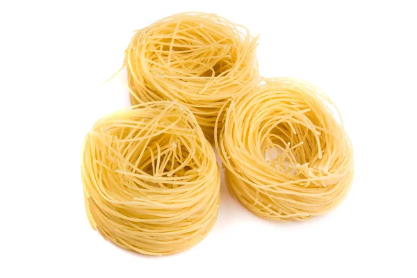 Nest pasta isolated on white — Stock Photo, Image