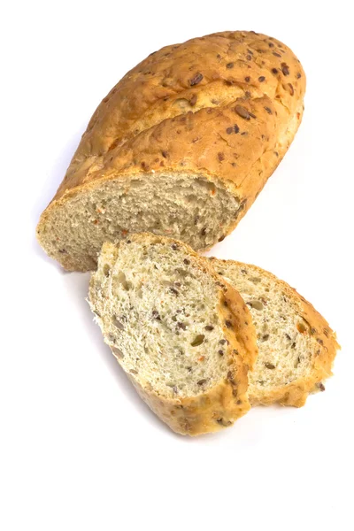 Brödlimpa isolerad på vit — Stockfoto