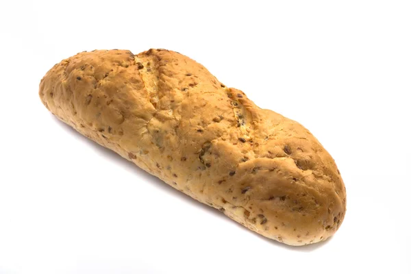 Brood geïsoleerd op wit brood — Stockfoto