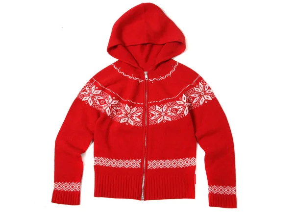 Kaptur czerwony sweter — Zdjęcie stockowe