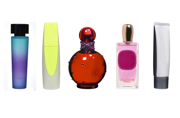 Sada barevných kosmetických lahví — Stock fotografie