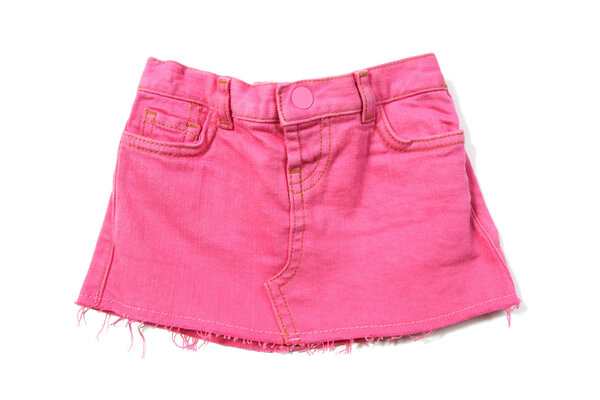Pink mini jeans skirt