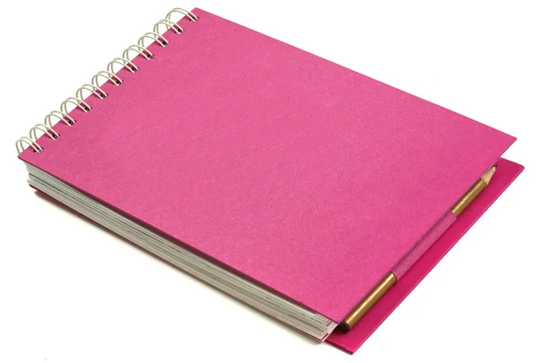 Buku catatan merah muda — Stok Foto
