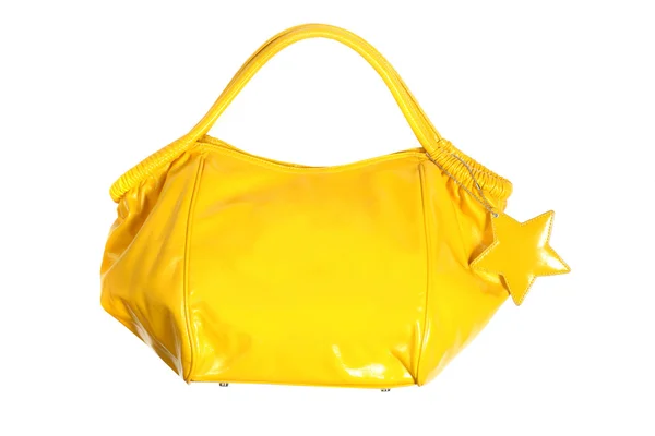 Luxe glanzende gele handtas — Stockfoto