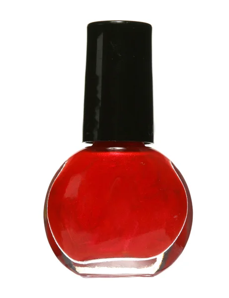 Red nail polish bottle — Stock Photo, Image
