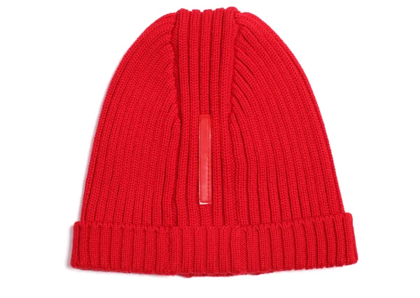 Красная шерстяная шапка — стоковое фото