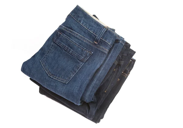 Jeans stacked — Stock Photo, Image