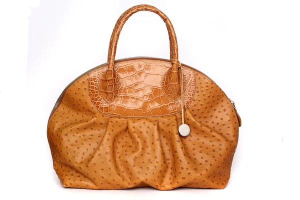 Orange leather bag — Stock Photo, Image