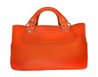 Orange leather bag clipart