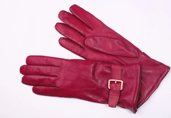 Purple leather gloves — Stock Photo, Image