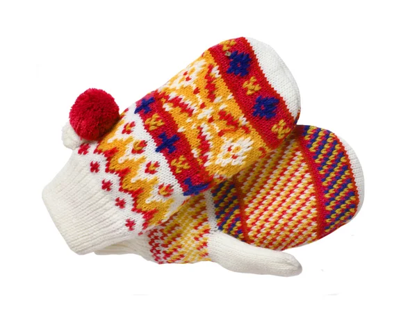 Knitted mittens — Stock Photo, Image